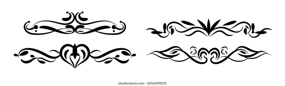 dividers, ornaments and floral decorative elements vector illustration