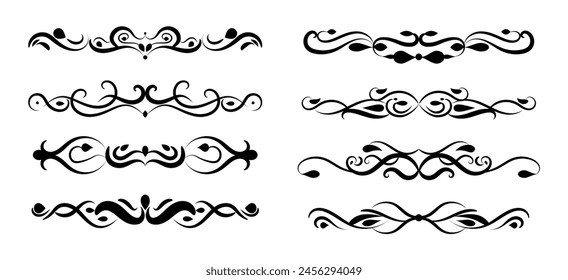 dividers, ornaments and floral decorative elements vector illustration