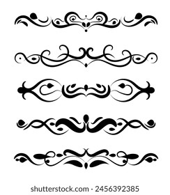 dividers, ornaments and floral decorative elements vector illustration