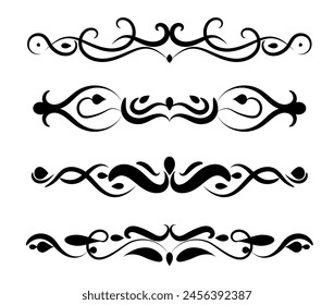 dividers, ornaments and floral decorative elements vector illustration