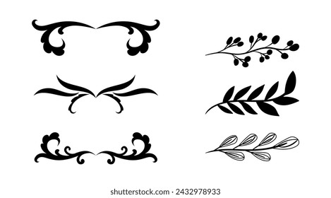 Dividers ornaments line style art