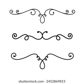 Dividers ornaments line style symbol set vector