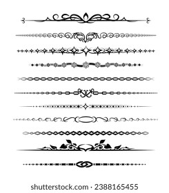 dividers set element retro decoration vintage