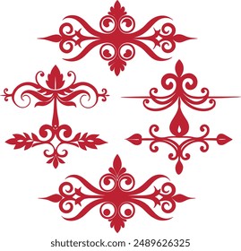 Dividers thin line elements set. Border underline for text page, book, invitation, wedding card, certificate, menu
