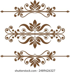 Dividers thin line elements set. Border underline for text page, book, invitation, wedding card, certificate, menu