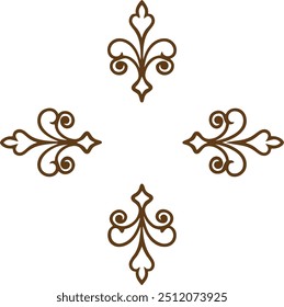 Dividers thin line elements set.Wedding and restaurant menu. Ornate classic templates set in vintage style. Vector illustration.