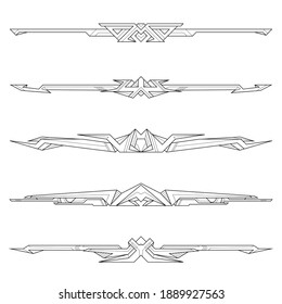 Dividers tribal geometric design elements, ornaments, vector illustration