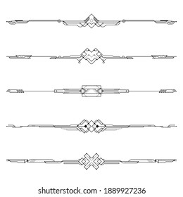 Dividers tribal tattoo set design elements, ornaments, vector illustration