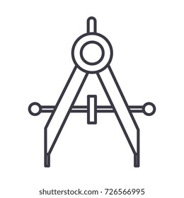 dividers vector line icon, sign, illustration on background, editable strokes