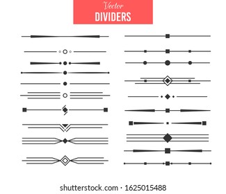 Dividers Vector set of calligraphic design elements and page decor.