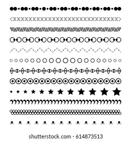 Dividers vector set isolated. Geometric horizontal vintage line border and text design element. Collection of decorative page rules. Separation select text. Minimalism