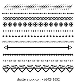 Dividers Vector Set Isolated Geometric Horizontal Stock Vector (Royalty ...