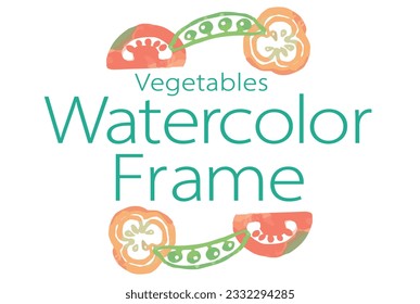 Dividers with vegetables. Watercolor. Vector illustration.