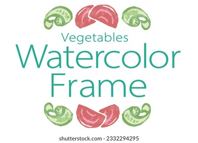 Dividers with vegetables. Watercolor. Vector illustration.