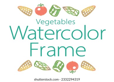 Dividers with vegetables. Watercolor. Vector illustration.