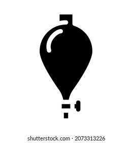 dividing funnel lab tool glyph icon vector. dividing funnel lab tool sign. isolated contour symbol black illustration