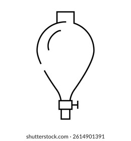 dividing funnel lab tool line icon vector. dividing funnel lab tool sign. isolated contour symbol black illustration