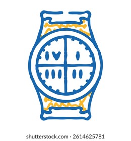 dividing hour into stages doodle icon sketch vector. dividing hour into stages sign. isolated symbol illustration