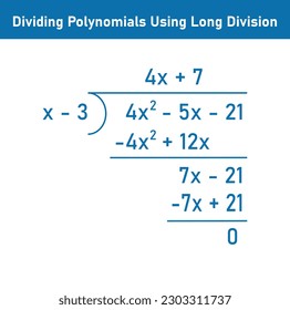 Dividing polynomial expressions in mathematics. Long division of polynomials. Math resources for teachers. Division, quotient, dividend and remainder.