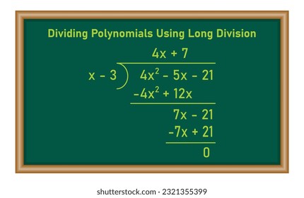 Dividing polynomial expressions in mathematics. Long division of polynomials. Math resources for teachers. Division, quotient, dividend and remainder.