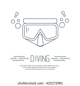 Divig mask icon with bubbles