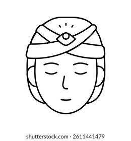 divination astrological line icon vector. divination astrological sign. isolated contour symbol black illustration