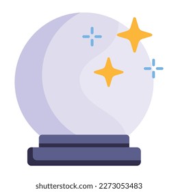 A divination ball icon with eye, magical equipment for spell and tricks 