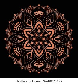 A beleza divina das mandalas infundido com o brilho quente de cobre oferecendo uma mistura única de arte antiga e elegância moderna, perfeito para adicionar um toque de tranquilidade sofisticada ao espaço.