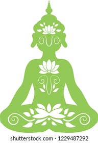 Divine Buddha's sitting silhouette