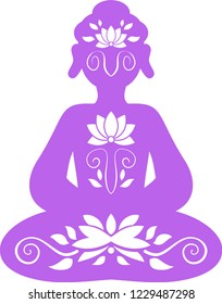 Divine Buddha's sitting silhouette