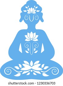 Divine Buddha's sitting silhouette