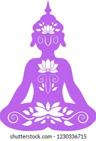Divine Buddha's sitting silhouette