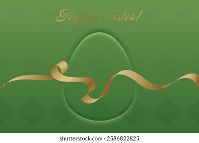 Divine Celebration. A shimmering gold ribbon enhances this Easter card, bringing warmth, elegance, and the essence of the holiday.