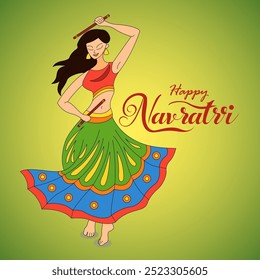  the Divine Feminine in nine different forms often represented by Goddess Durga the text Happy Navratri  feature vibrant colors like red, orange yellow, and purple often associated 





