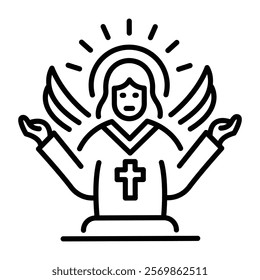 Divine grace icon in linear style 