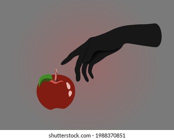 Divine hand, graceful pose with an apple