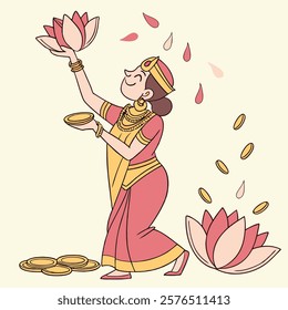 Divine Lakshmi Illustration Blessings of Abundance