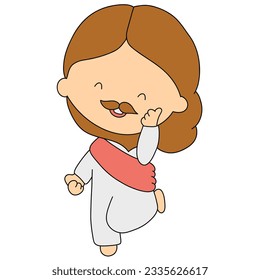 Divine Love and Redemption Jesus Cartoon Illustration cute design.card for new believer Christian life.merry Christmas with Jesus Christ.