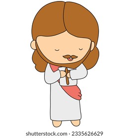 Divine Love and Redemption Jesus Cartoon Illustration cute design.card for new believer Christian life.merry Christmas with Jesus Christ.