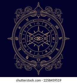 Divine magic art occult symbolism vector