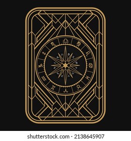 Divine magic occult symbolism occultism art deco label vector