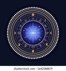 Divine magic occult symbolism vector illustration