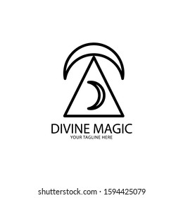 divine magic simple logo design