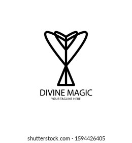 divine magic simple logo design