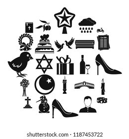 Divine service icons set. Simple set of 25 divine service vector icons for web isolated on white background
