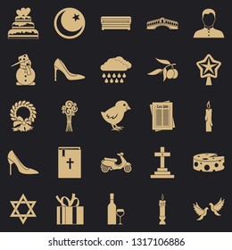 Divine service icons set. Simple set of 25 divine service vector icons for web for any design