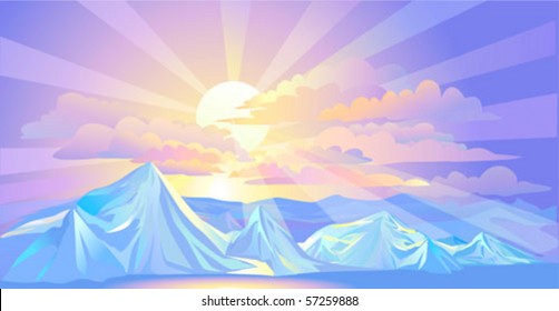 Divine Sunrays and Himalayan snow