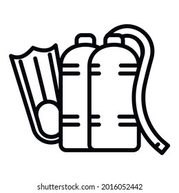 Diving air balloons icon. Outline diving air balloons vector icon for web design isolated on white background