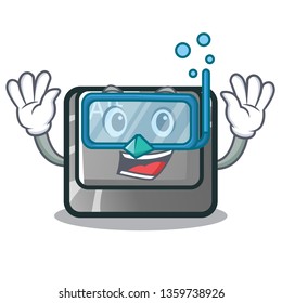 Diving alt button isolated with the mascot