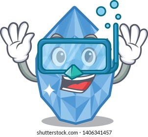 Diving aquamarine gem in the character